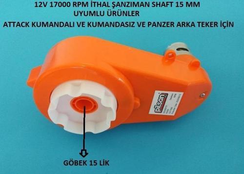 12V 17000 RPM İTHAL ŞANZIMAN SHAFT 15 MM