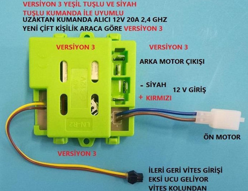 Attack Akülü Araba Uzaktan Kumanda Alıcı 2 V 20A 2,4 GHZ VERS 3