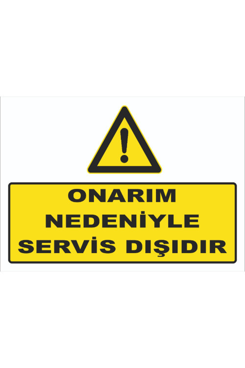Onarım Nedeniyle Servis Dışıdır Levhası Levha 35x50 Cm Galvaniz Saç 0,4 Mm