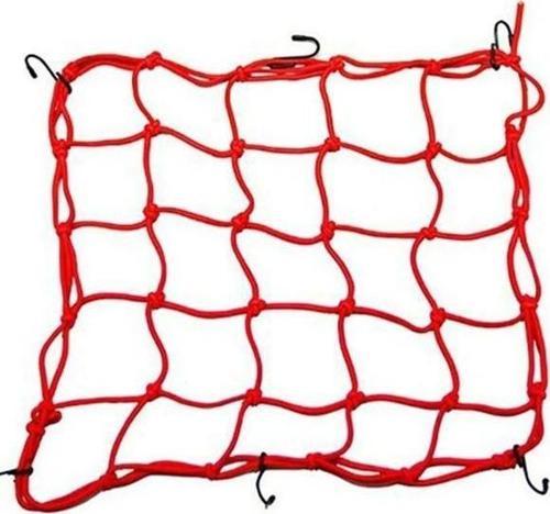 TEX 2010 Ahtapot Motosiklet Kancalı Kask Filesi Evrensel Kask Filesi Plastik Kancalı 40 X 40 Cm Kırmızı