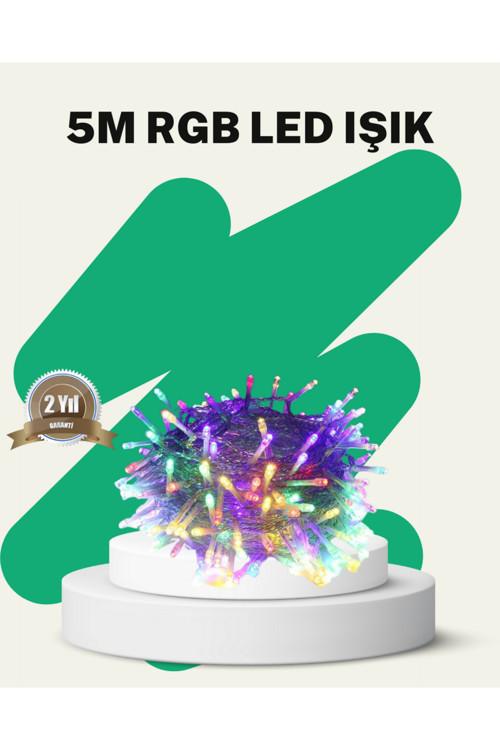NHRHLS 50’li LED Şeffaf Kablolu 5 m Aydınlatma Işık (130308) Süsleme Led