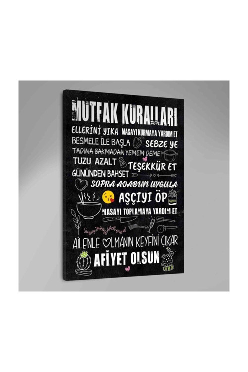 Mutfak Kuralları Kanvas Tablo