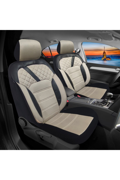 Renault Koleos 2 2017 Uyumlu 1+1 Krem Tay Tüyü Koltuk Kılıfı