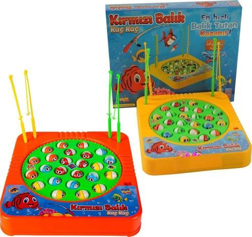 Müzikli Kırmızı Balık Yakalama Oyunu 24 Balık 4 Oltalı - Orta Boy