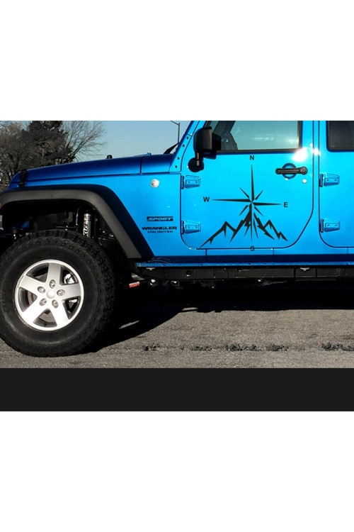 45 X 50 Cm Pusula Ve Dağ Off Road Uyumlu Araba Sticker