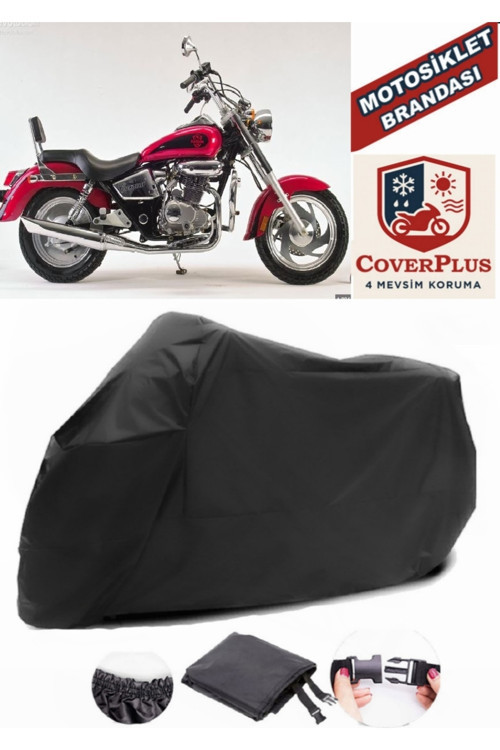 Siyah Kanuni Caracal 200 Motorsiklet Brandası,Motor Örtüsü Bağlantı Tokalı Premium Kalite