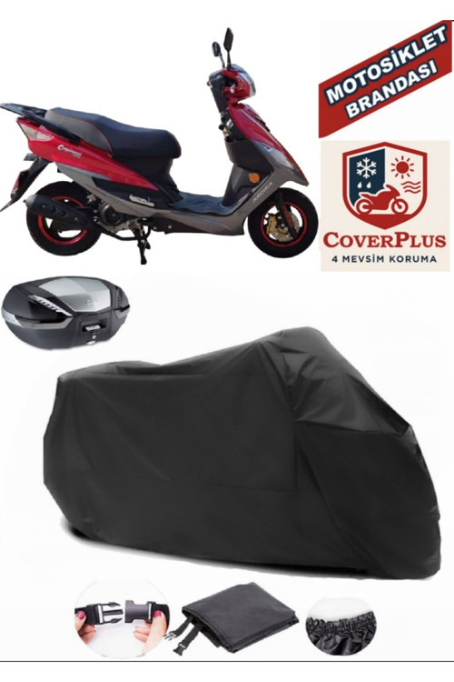 Siyah Arora AR 50-6 Capirossi Motosiklet Brandası Arka Çanta Uyumlu,Lastikli,Bağlantı Tokalı
