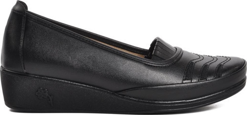 176 Siyah Hakiki Deri Kadın Günlük Ayakkabı