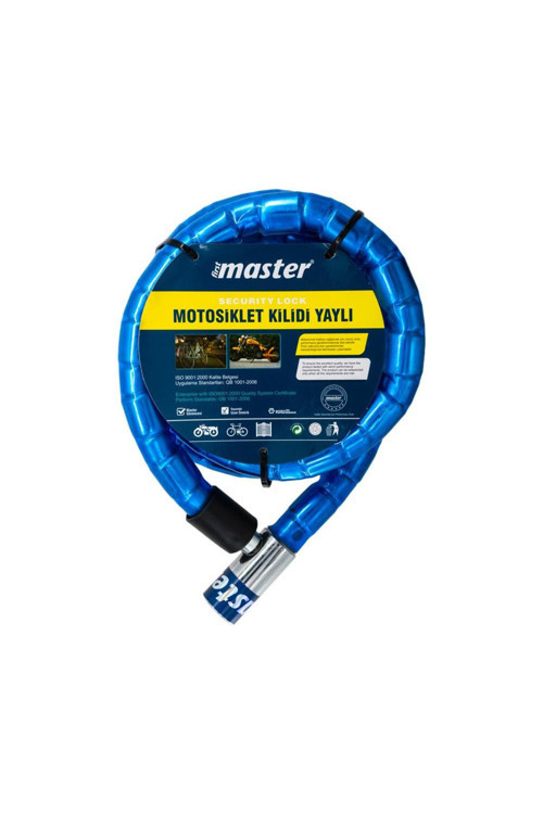 500960 Anahtarlı Motosiklet Kilidi Yaylı 22mm x 150cm