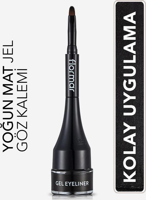 Özel Fırça Başlıklı Yoğun Pigmentli Mat Jel Eyeliner-Gel Eyeliner-001 Gel Black-8690604591879