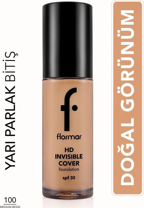 Doğal Bitişli Fondöten- Invisible Cover Hd Fdt. - 100 Medium Beige - 8682536059138