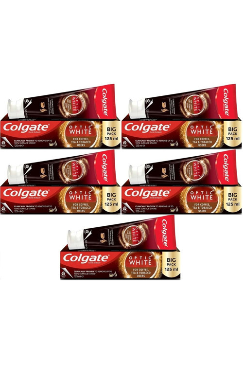 Diş Macunu Optic White 125ML Çay-Kahve-Sigara (5 Li Set)
