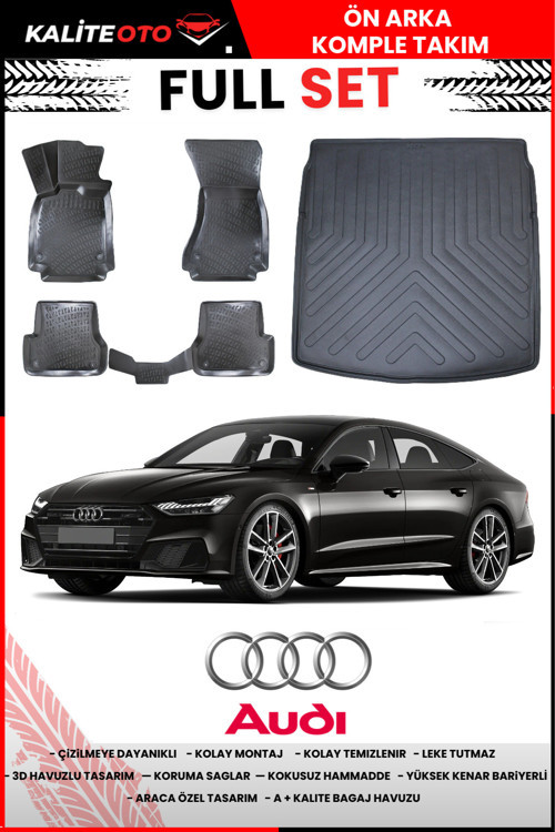 Audi A7 2018 4D Bagaj Ve Pro Serisi Havuzlu Paspas Takımı