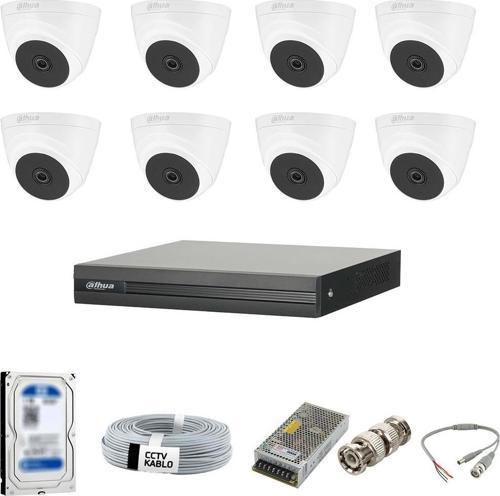 8 Kameralı İç Ortam Güvenlik Kamera Seti 2 Tb Hdd