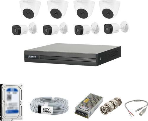 8 Kameralı  Güvenlik Kamera Seti 2 Tb Hdd