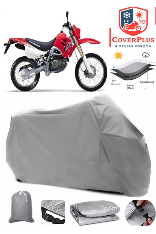 Gri Hyosung RX 125 Motor Brandası,Motosiklet Branda Premium Kalite,Lastikli