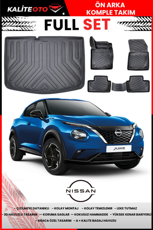 Nissan Juke 2020 Sonrası 4D Alt Bagaj Ve Pro Serisi Havuzlu Paspas Takımı