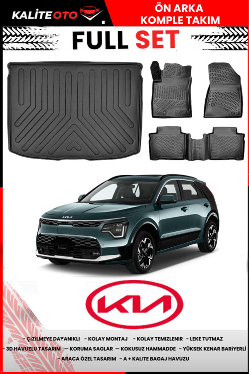 Kia Niro Hybrid 2022 Sonrası 4D Üst Bagaj Ve Pro Serisi Havuzlu Paspas Takımı