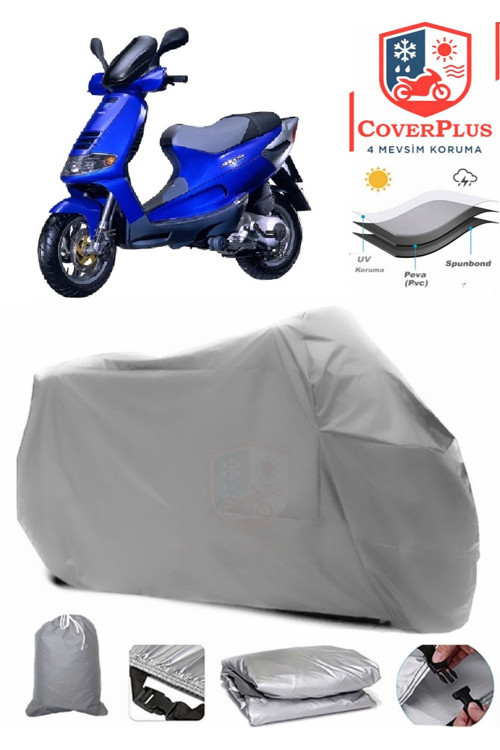 Gri Piaggio Skipper 150 Motor Brandası,Motosiklet Branda Premium Kalite,Lastikli