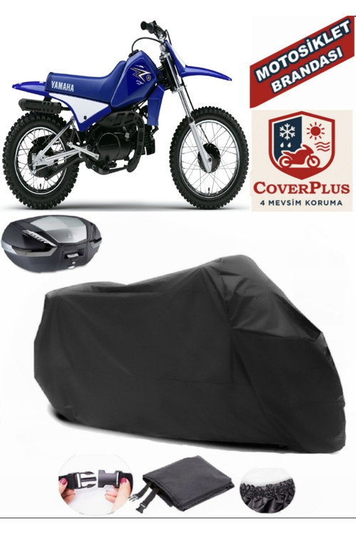 Siyah Yamaha PW 80 Motosiklet Brandası Arka Çanta Uyumlu,Lastikli,Bağlantı Tokalı