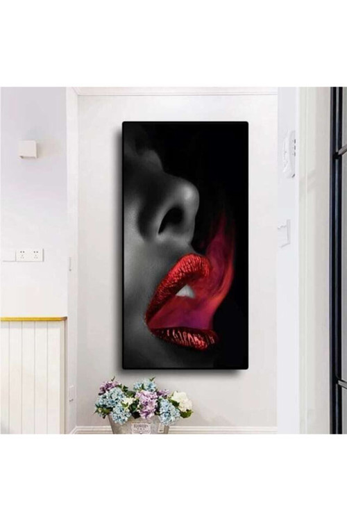 Dekoratif Lips Kanvas Tablo