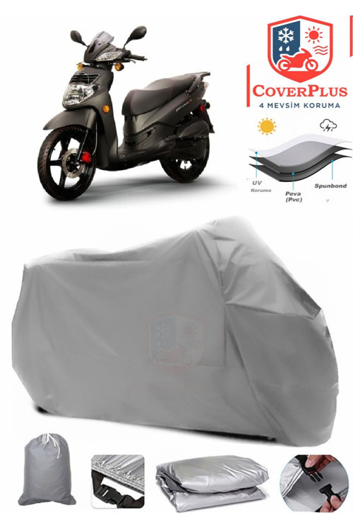 Gri Sym HD Evo 200 Motor Brandası,Motosiklet Branda Premium Kalite,Lastikli