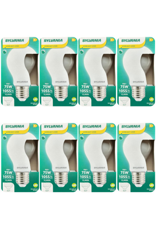(8 Adet) Sylvania 9W (75W) 2700K (Sarı Işık) Dim Edilebilir E27 Duylu (Kalın Duy) Soft Led Ampul