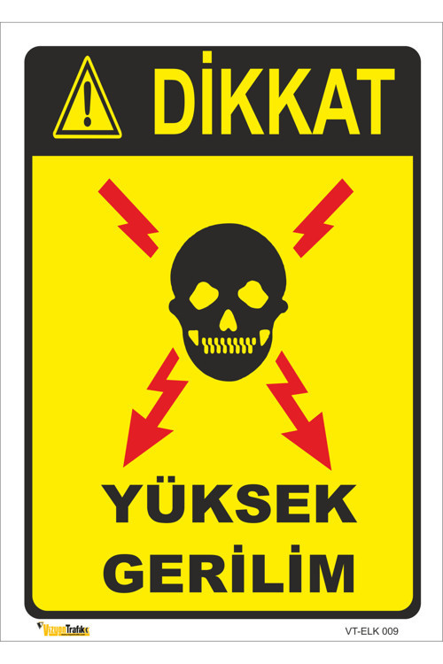 YÜKSEK GERİLİM - İSG LEVHASI LEVHA 25x35 cm Galvaniz Saç 0,4 mm ELK 009