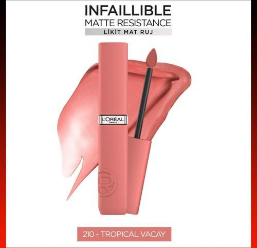 Infaillible Matte Resistance Likit Mat Ruj - 210 Tropical Vacay