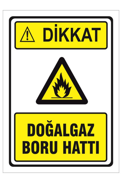 DOĞALGAZ BORU HATTI - İSG LEVHASI LEVHA 25x35 cm Galvaniz Saç 0,4 mm KTM 017
