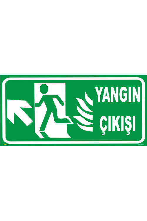 YANGIN ÇIKIŞI (SOL YUKARI YÖN) LEVHASI LEVHA (Fotolümenli) 14x30 Dekota 3 mm LMN 024