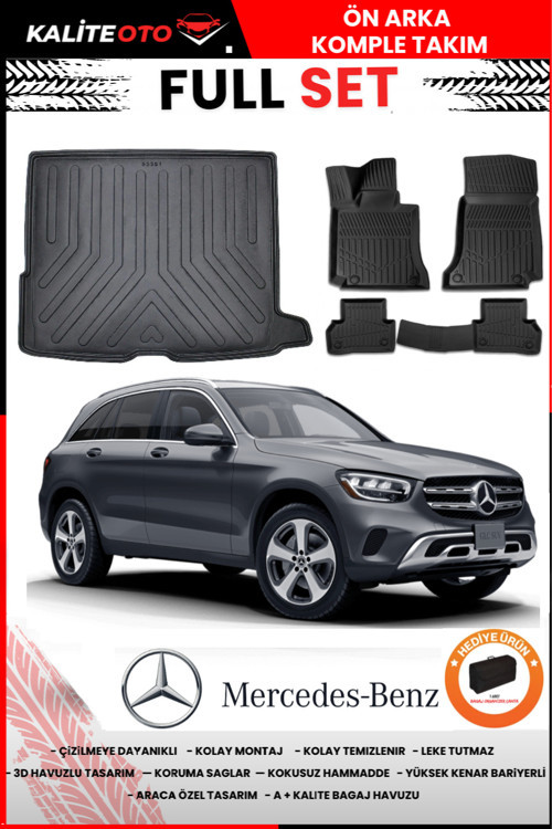 Mercedes Glc Suv 2017 Model Bagaj Havuzu+Paspas Takımı Full Set+Hediyeli