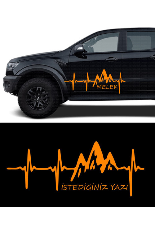 40 X 18 Cm Nabız Atışı Dağ Oto Sticker, Oto Çıkartma