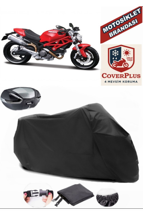 Siyah Ducati Monster 696 Motosiklet Brandası Arka Çanta Uyumlu,Lastikli,Bağlantı Tokalı