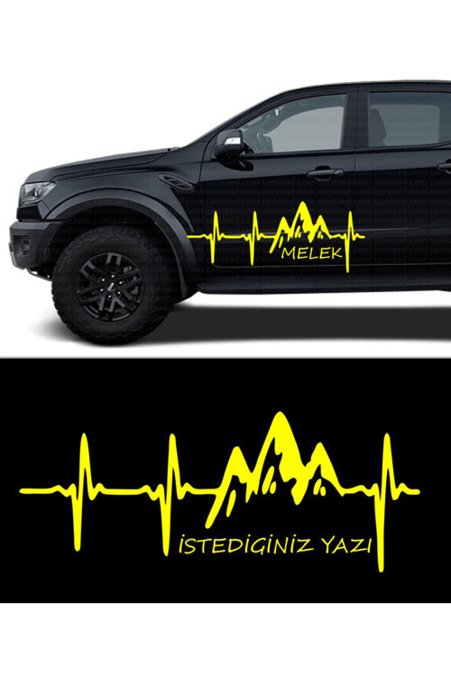40 X 18 Cm Nabız Atışı Dağ Oto Sticker, Oto Çıkartma