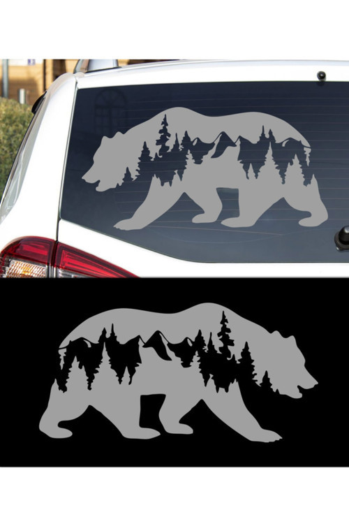 50 X 25 Cm Ayı Orman Doğa Manzara Off Road Oto Sticker Uyumlu