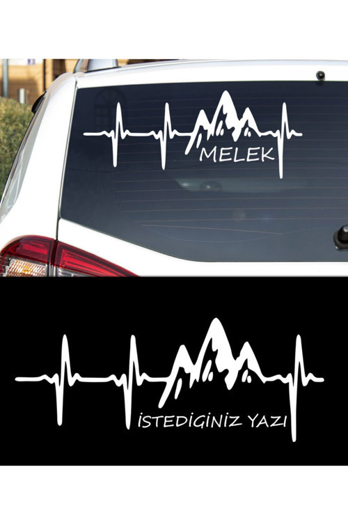 40 X 18 Cm Nabız Atışı Dağ Oto Sticker, Oto Çıkartma