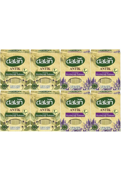 Antik Defneli Zeytinyağı Sabunu 900GR (Klasik & Lavantalı) (Karma 8 Li Set)