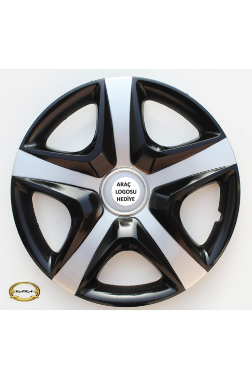Toyota Corona 15"inç Kırılmaz 4 Adet 1 Takım Siyah Gri Jant Kapağı