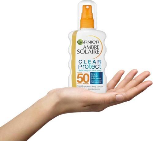 Ambre Solaire Clear Protect Şeffaf Güneş Koruyucu Vücut Spreyi - Güneş Kremi Gkf50 200Ml