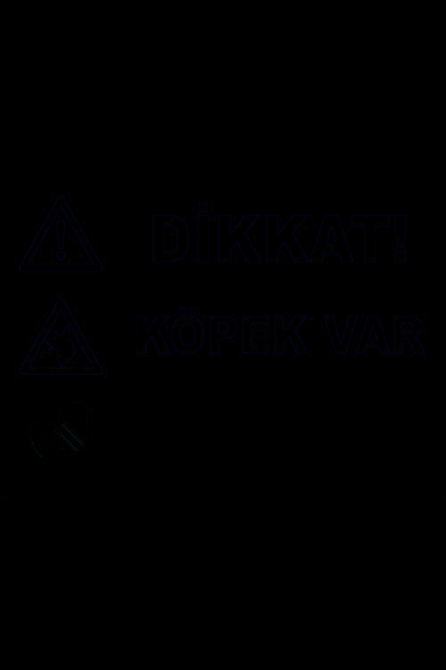 DİKKAT KÖPEK VAR 35x50 cm Galvaniz Saç 0,4 mm