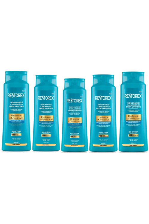 Hydra Nemlendirici Canlandırıcı Bakım Şampuanı 5x500 Ml - Hyaluronik Asit, Glikoik Asit