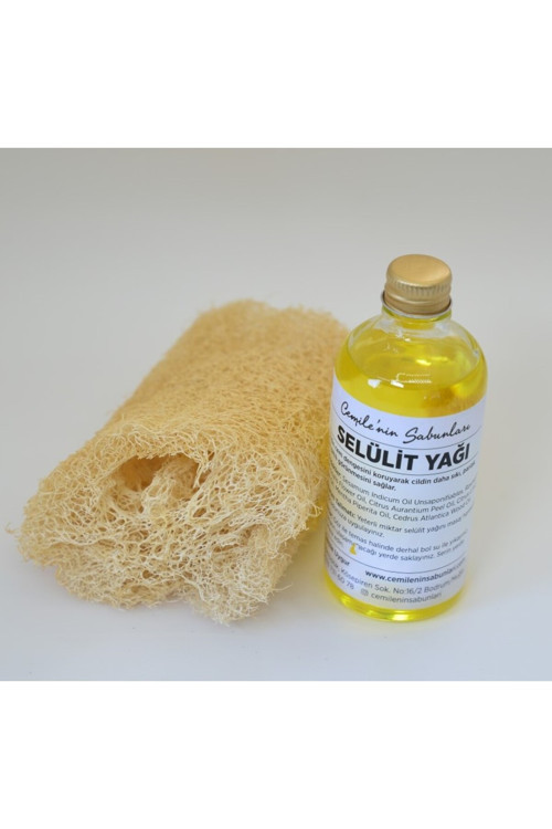 doğal selülit yağı 100 ml ve doğal kabak lifi seti