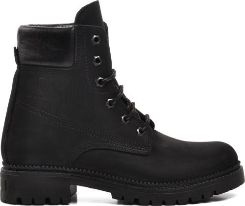 90001-9 Siyah Nubuk İçi Polarlı Hakiki Deri Unisex Bot