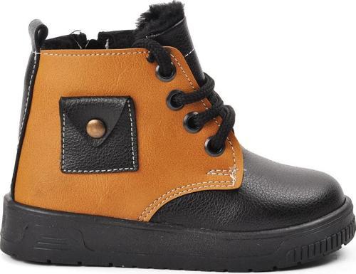 Arz 2301003-B Siyah-Camel İçi Kürklü Fermuarlı Bebek Bot