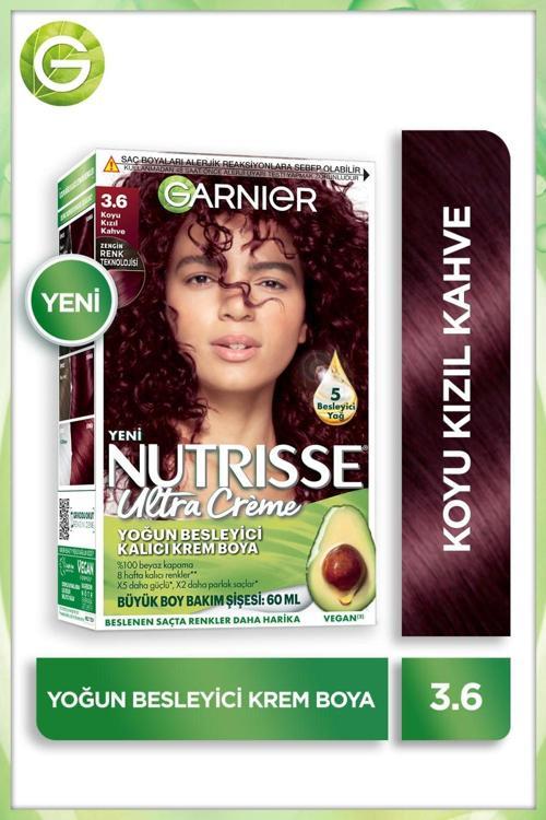 Nutrisse Yoğun Besleyici Kalıcı Krem Saç Boyası 3.6 Koyu Kızıl Kahve