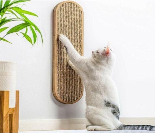 Duvara Monte Edilebilir Ahşap Kedi Tırmalama Tahtası
