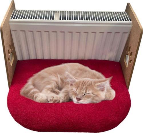 Kalorifer Petek Radyatöre Kolay Asılabilen Kedi Yatağı Kırmızı