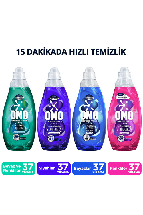 Express Fresh 1480 ml Siyahlar x1 Capcanli Renkler x1 Beyaz ve Renkliler x1 Renkli ve Siyahlar x