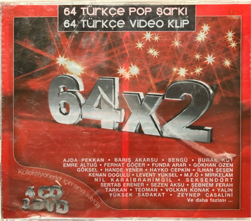 (Plak Değildir CD dir) CD 64 Türkçe Pop Şarkı + 64 Türkçe Video Klip 4 CD + 2 DVD (Koleksiyonerler İçin Sınırlı Sayıda)